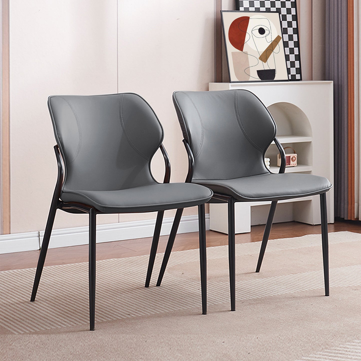 PU Leather Kitchen Chairs Set of 2